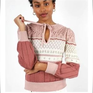 Vintage Mariea Kim Medium Pointelle knit Tulip sweater 20Ans Knits 100% Acrylic